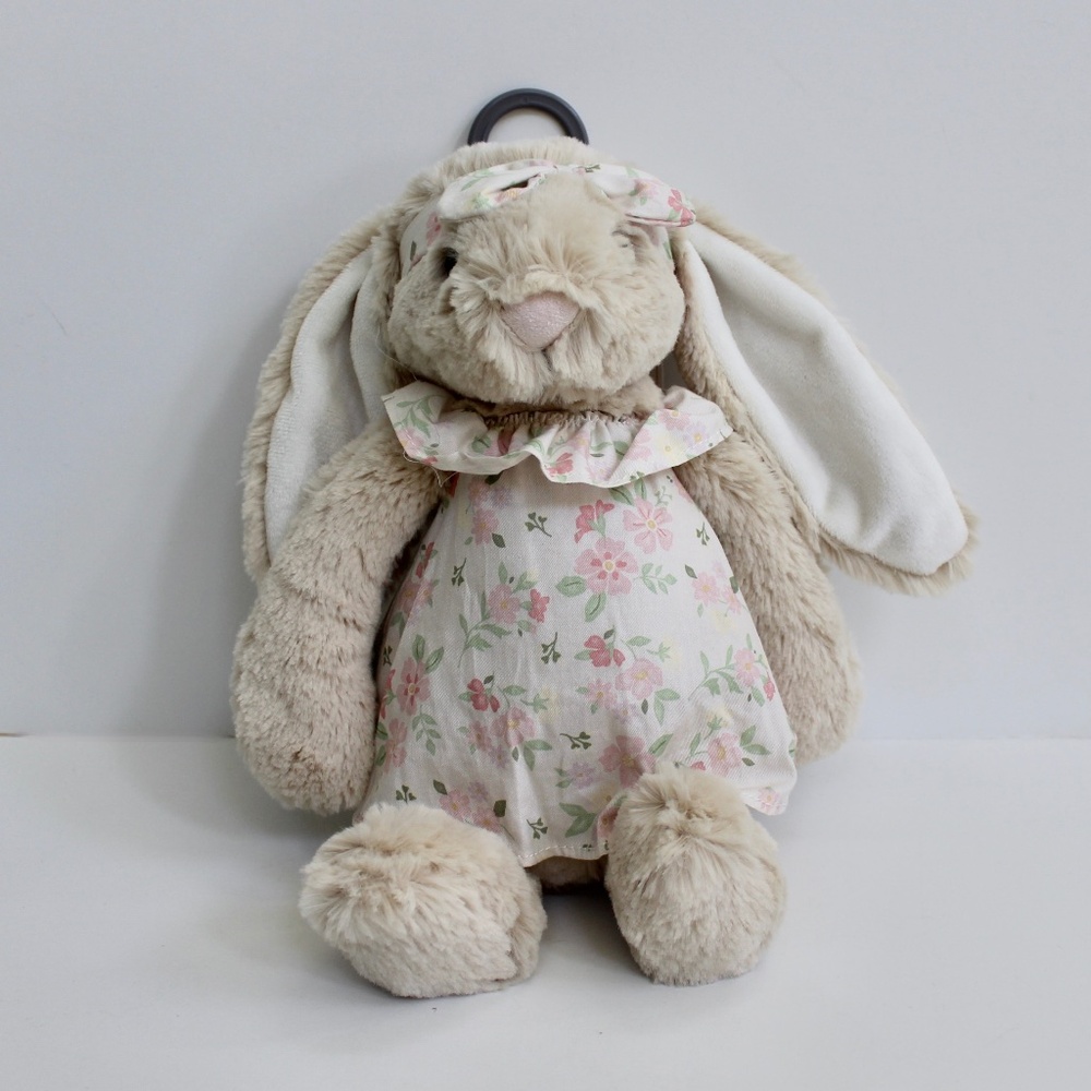 Snug Floral Dress Beige Bunny Plush Soft Baby Toy Stuffed Animal Lovey 12"